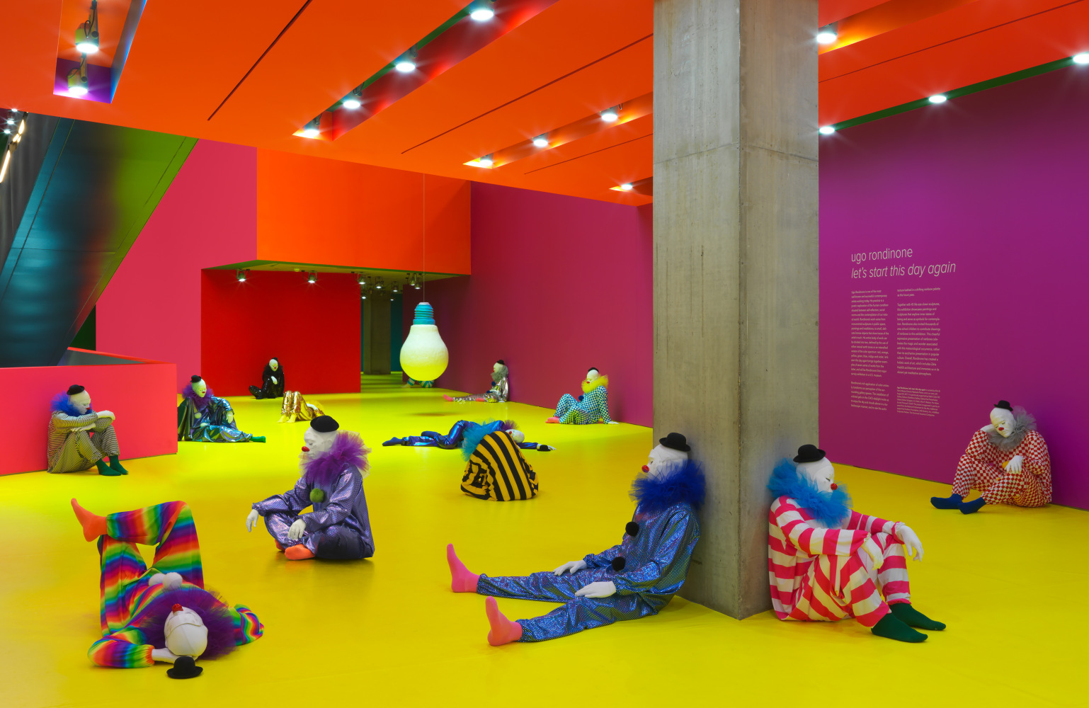 Installation view of sculptures by Ugo Rondinone