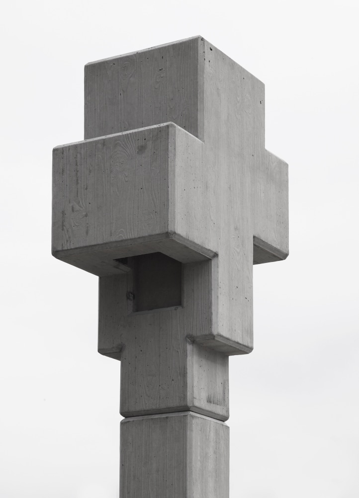 Installation view of sculpture by Valentin Carron