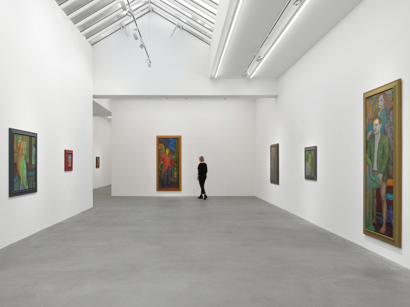 Installation view of paintings by Steven Shearer