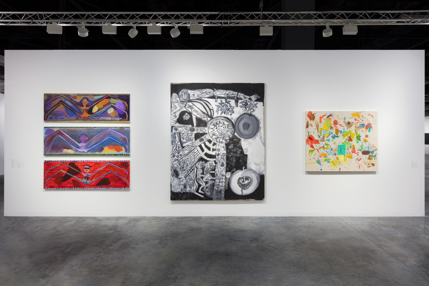 Installation view of works by various artists