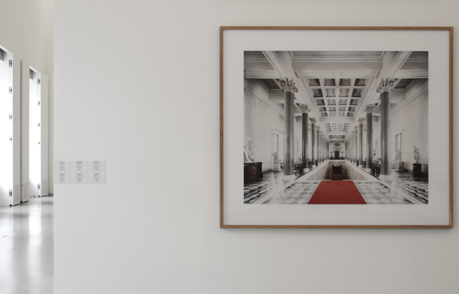 Installation view of photographs by Candida Höfer