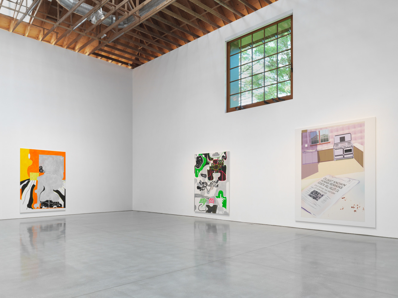 Installation view of paintings by Michael Williams