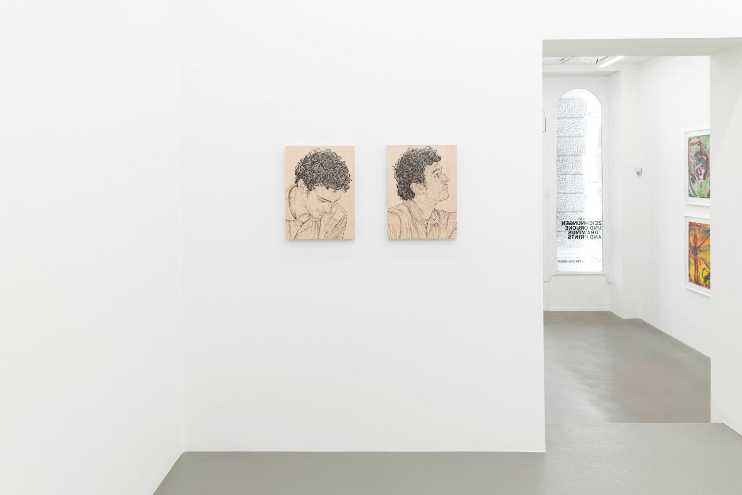 Installation view, Zeichnungen und Drucke / Drawings and Prints, Galerie Eva Presenhuber, Vienna, 2025