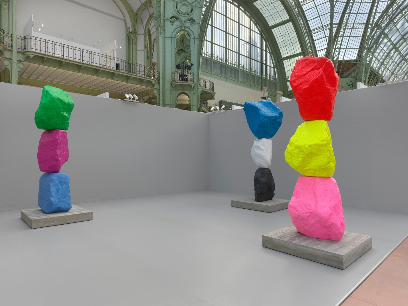 Installation view, Ugo Rondinone, mountains, Galerie Eva Presenhuber, Art Basel Paris, Grand Palais, Paris, 2025