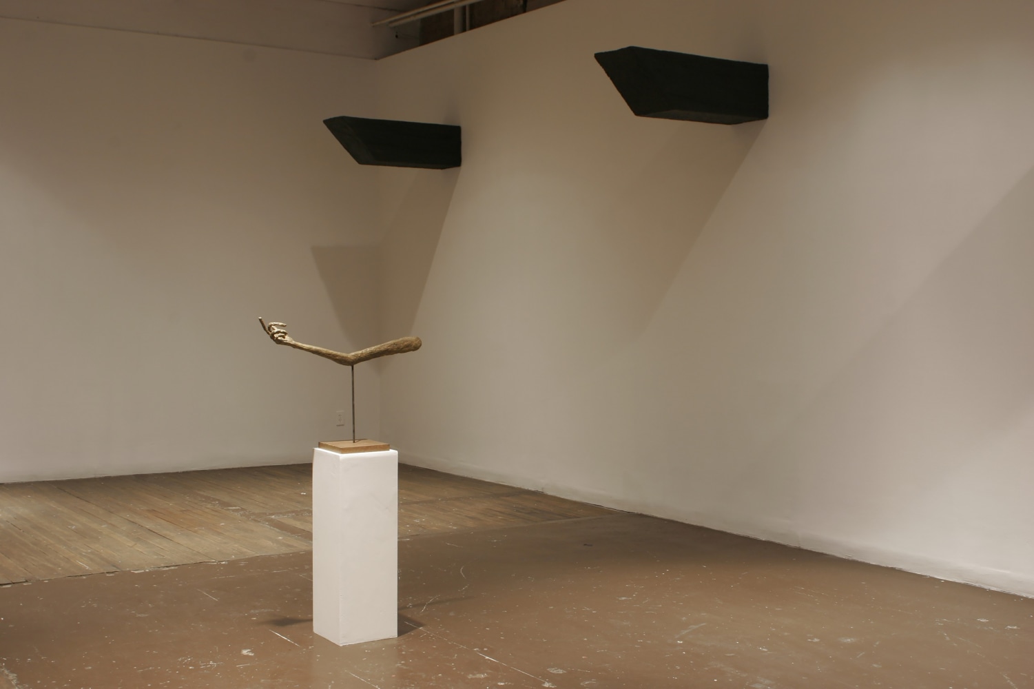 Installation view of sculptures by Valentin Carron