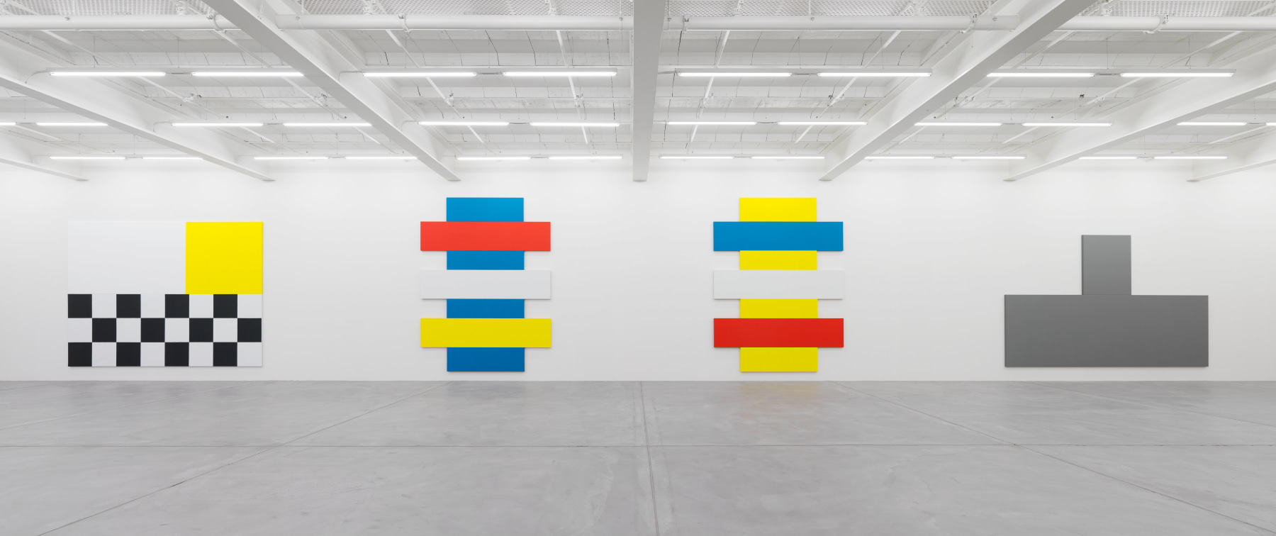 Installation view of Joe Bradley painting exhibition