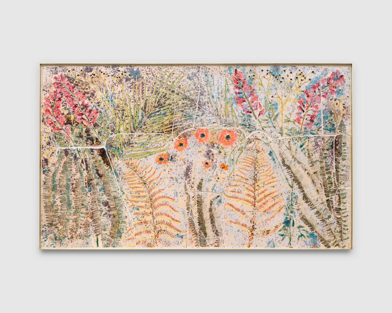 Eyes Through the Meadow

2025

Glazed ceramic with glass in brass frame

87 x 146 cm / 34 1/4 x 57 1/2 in

&amp;copy; Sam Falls