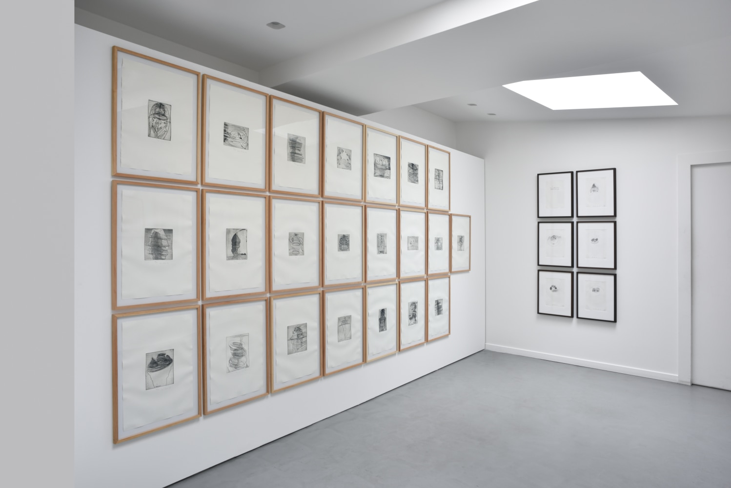 Installation view of paintings by Diether Roth