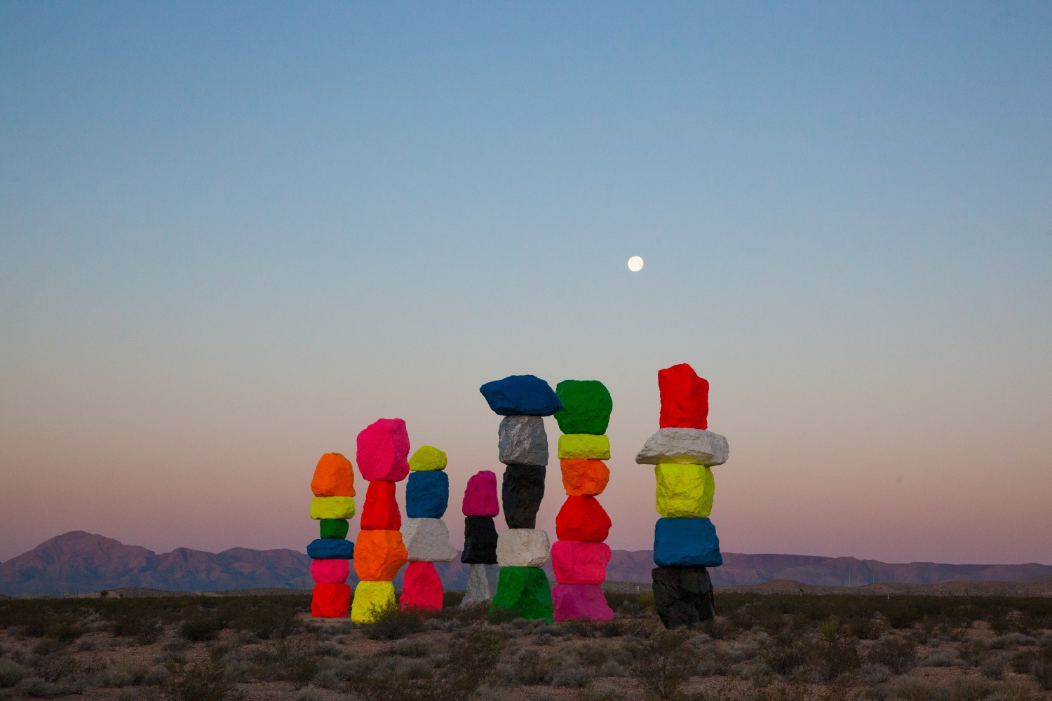 Installation view of sculptures by Ugo Rondinone