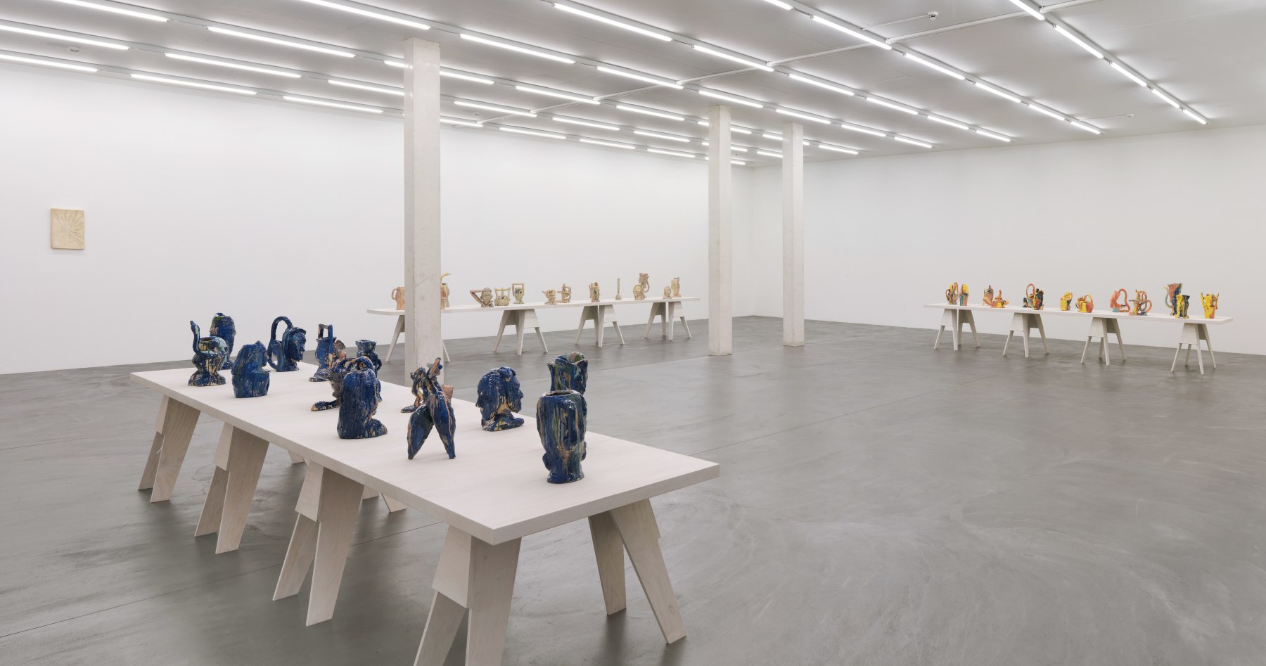 Installation view of Andrew Lord sculptures and reliefs exhibition