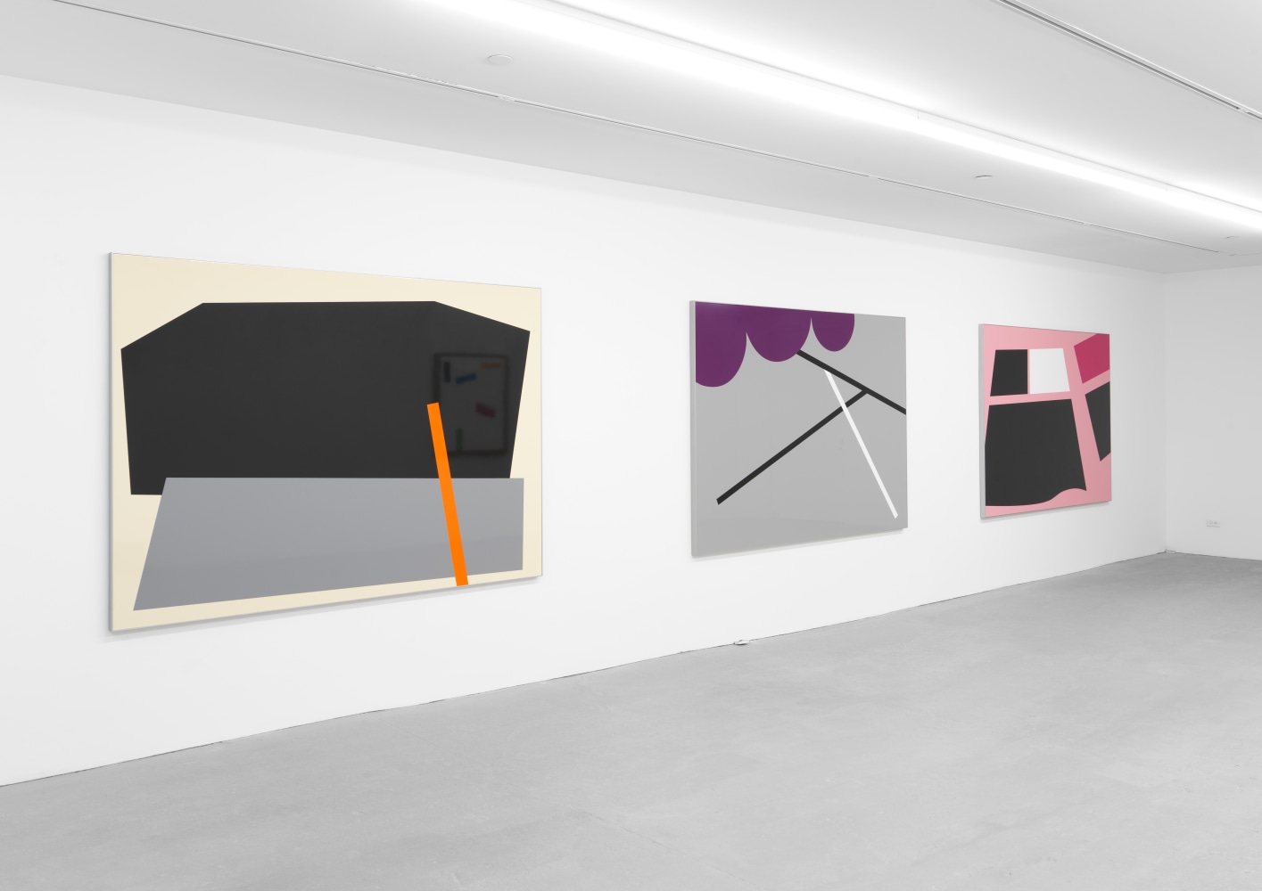 Installation view of Gerwald Rockenschaub wall painting installations and wall works