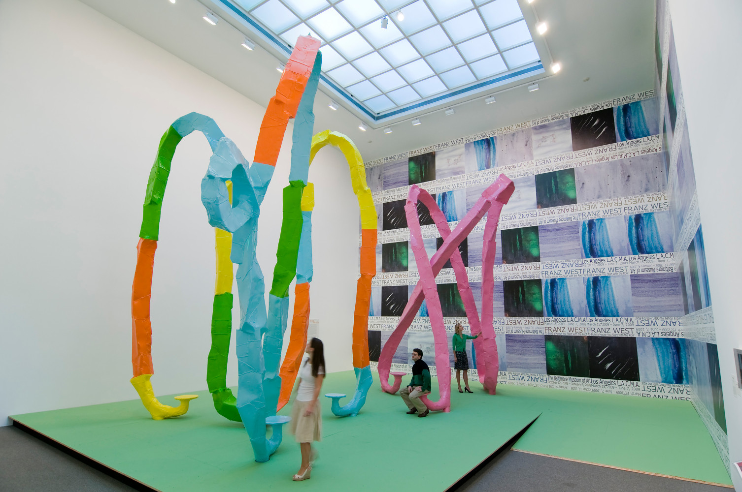 Installation view of works by Franz West