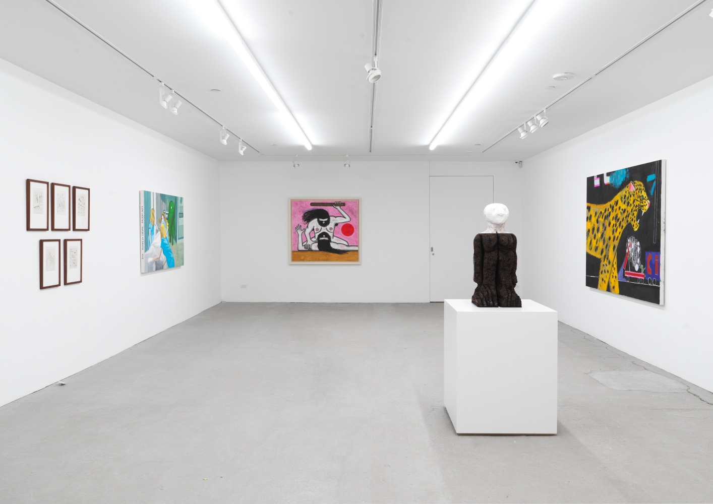 Installation view of group painting, sculpture, photography, and drawing exhibition