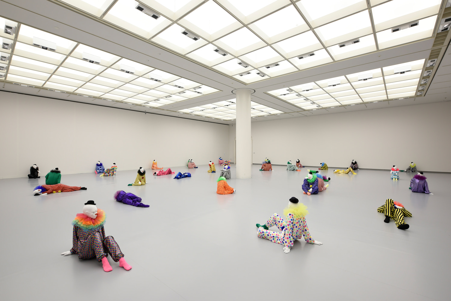 Installation view of sculptures by Ugo Rondinone