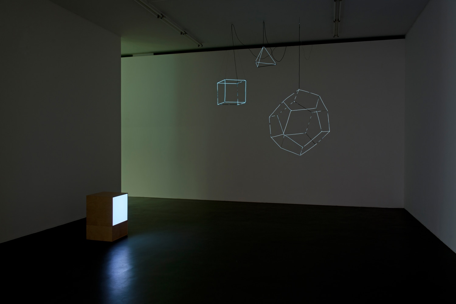 Installation view of sculptures by Angela Bulloch