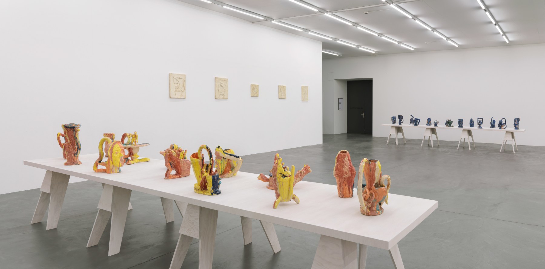 Installation view of Andrew Lord sculptures and reliefs exhibition