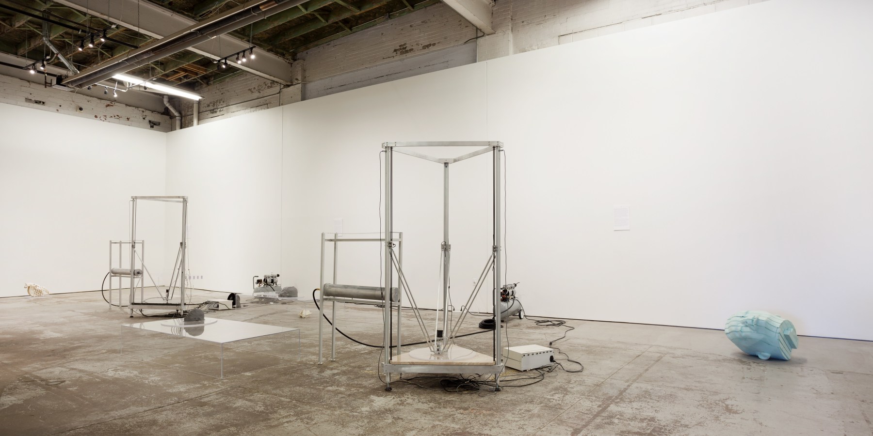 Installation view of sculptures by Matthew Angelo Harrison