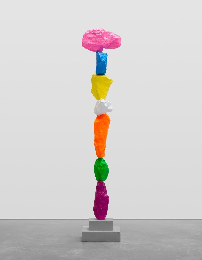 violet green orange white yellow blue pink mountain

2024

Painted stone, stainless steel, concrete base

Sculpture 190 x 35 x 27 cm / 74 3/4 x 13 3/4 x 10 5/8 in

Pedestal 16 x 40 x 40 cm / 6 1/4 x 15 3/4 x 15 3/4 in

&amp;copy; Ugo Rondinone