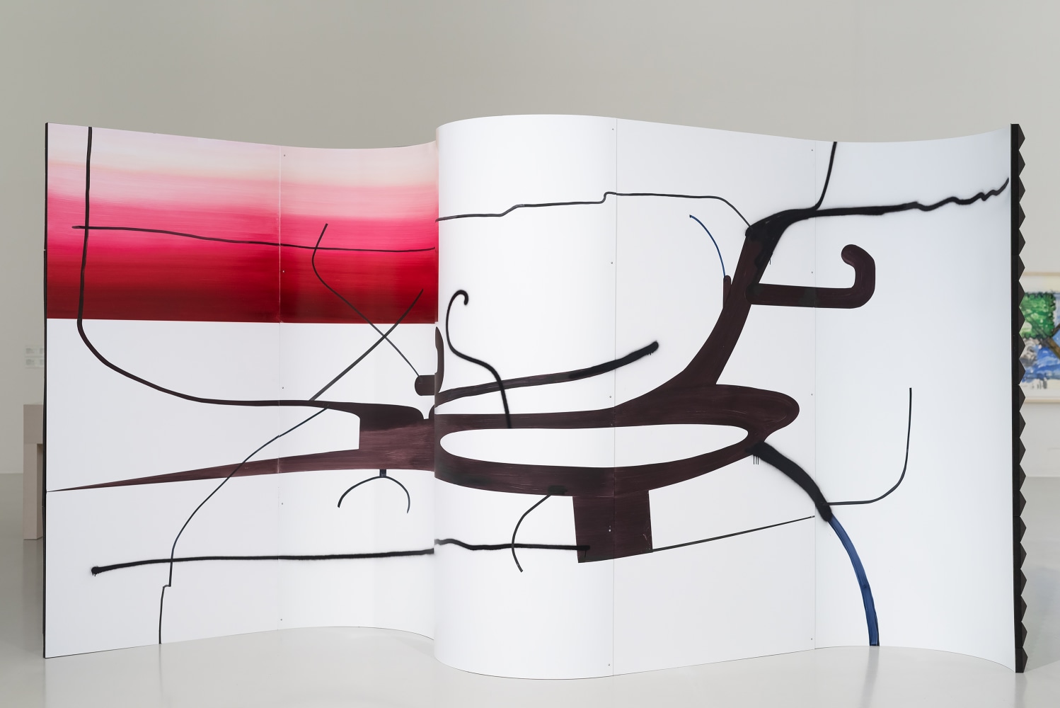 Installation view of paintings by Albert Oehlen and Carroll Dunham