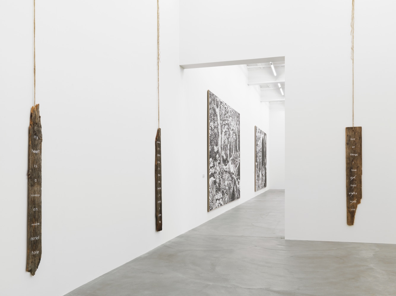 Installation view of Ugo Rondinone sculpture and installation exhibition