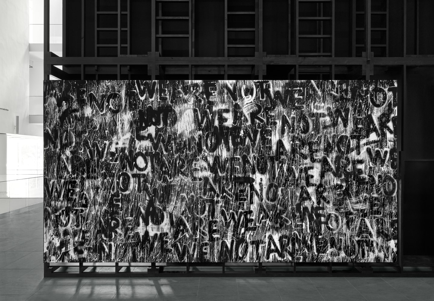 Installation view of paintings by Adam Pendleton