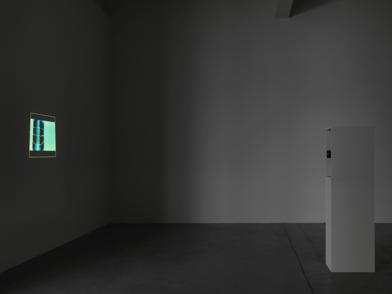 Installation view of Trisha Donnelly light and film installations