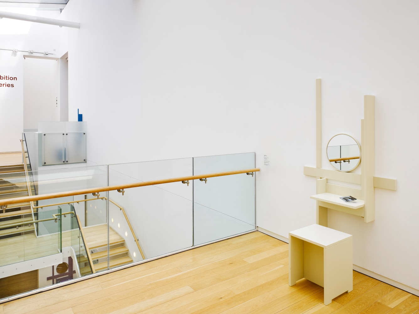 Installation view of sculptures by Liam Gillick