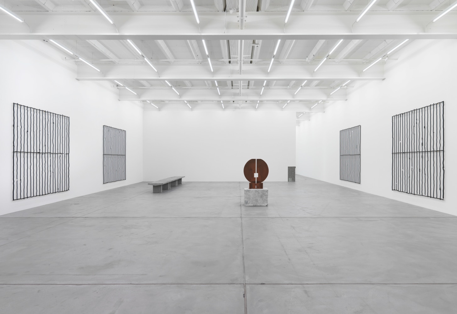 Installation view of Valentin Carron sculpture exhibition