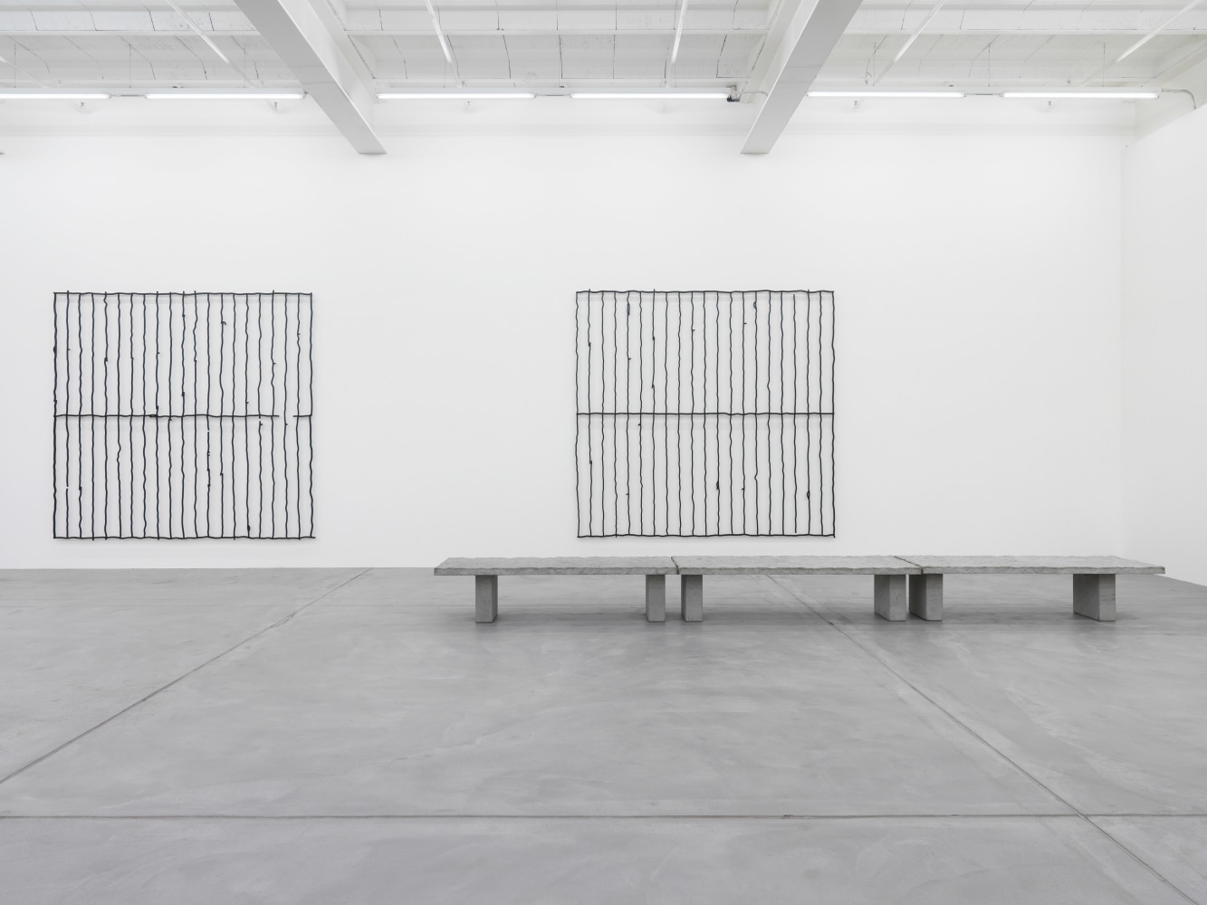 Installation view of Valentin Carron sculpture exhibition