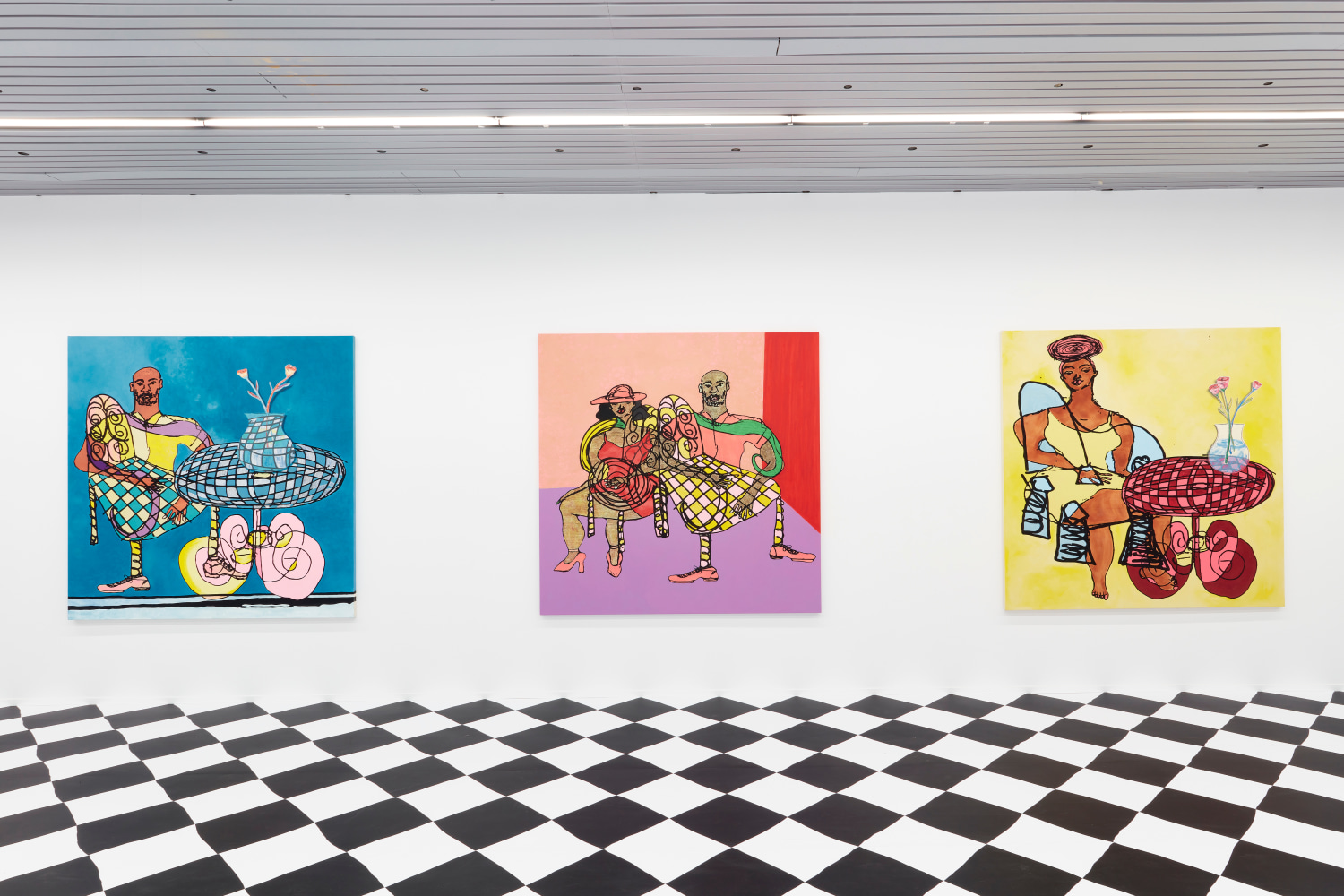 Installation view, Tschabalala Self,&amp;nbsp;Feed Me, Kiss Me, Need Me, Cultuurcentrum Strombeek, Grimbergen, 2023