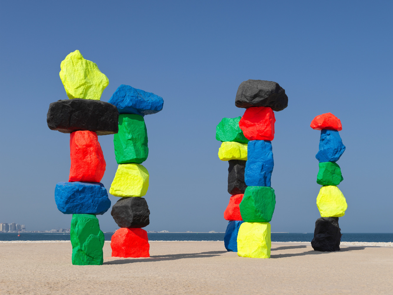 Installation view, Ugo Rondinone, Doha Mountains, Qatar Museum, Doha, Qatar, 2022