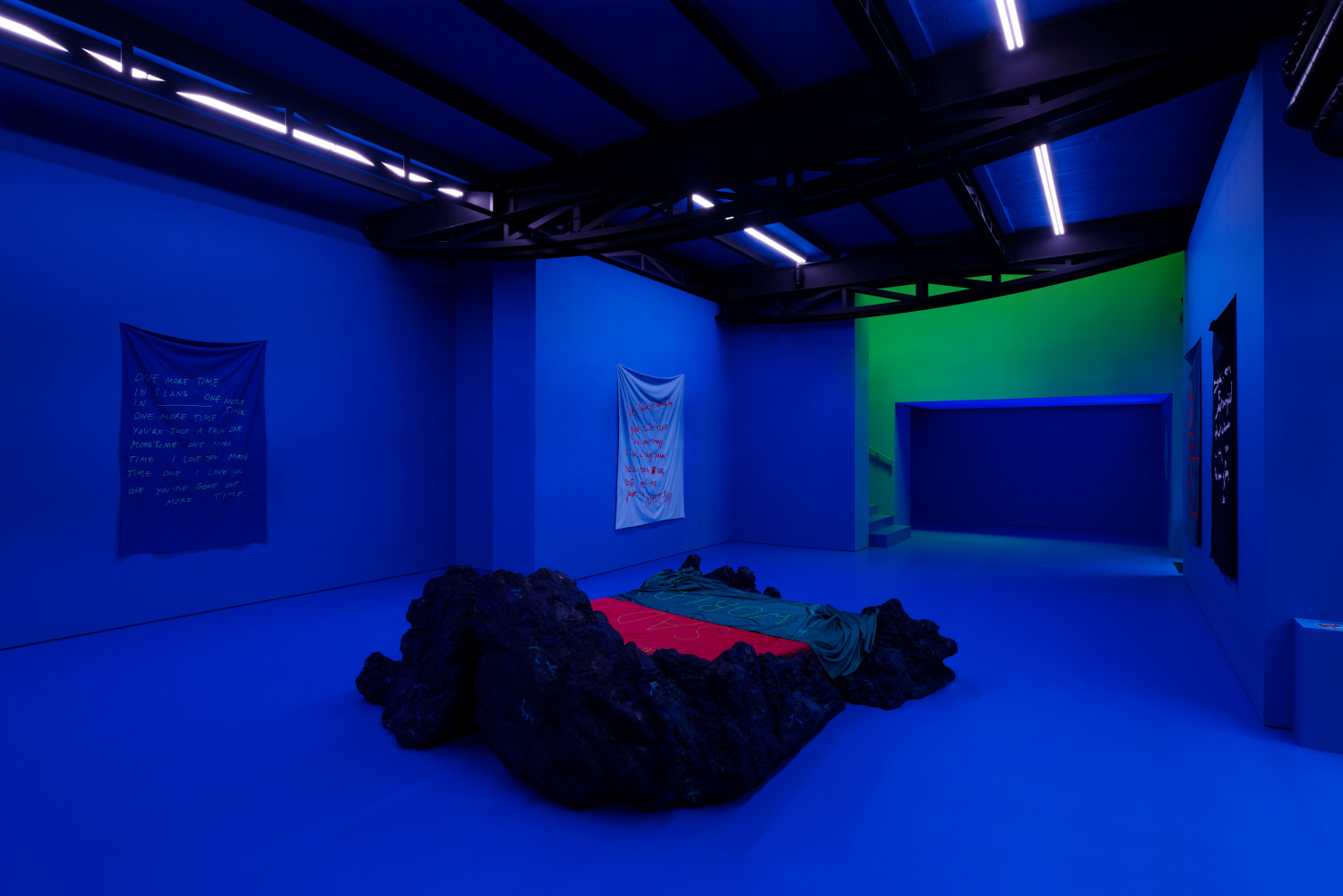 Installation view, Ugo Rondinone &amp;amp; Tarek Lakhrissi, who is afraid of red blue and yellow?, Reiffers Art Initiatives, Paris