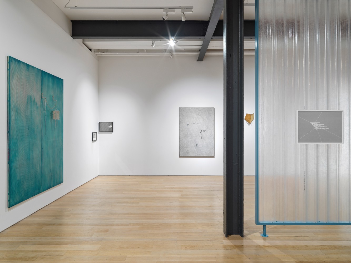 Installation view, Martin Boyce, Before Behind Between Above Below, Fruitmarket, Edinburgh, 2024