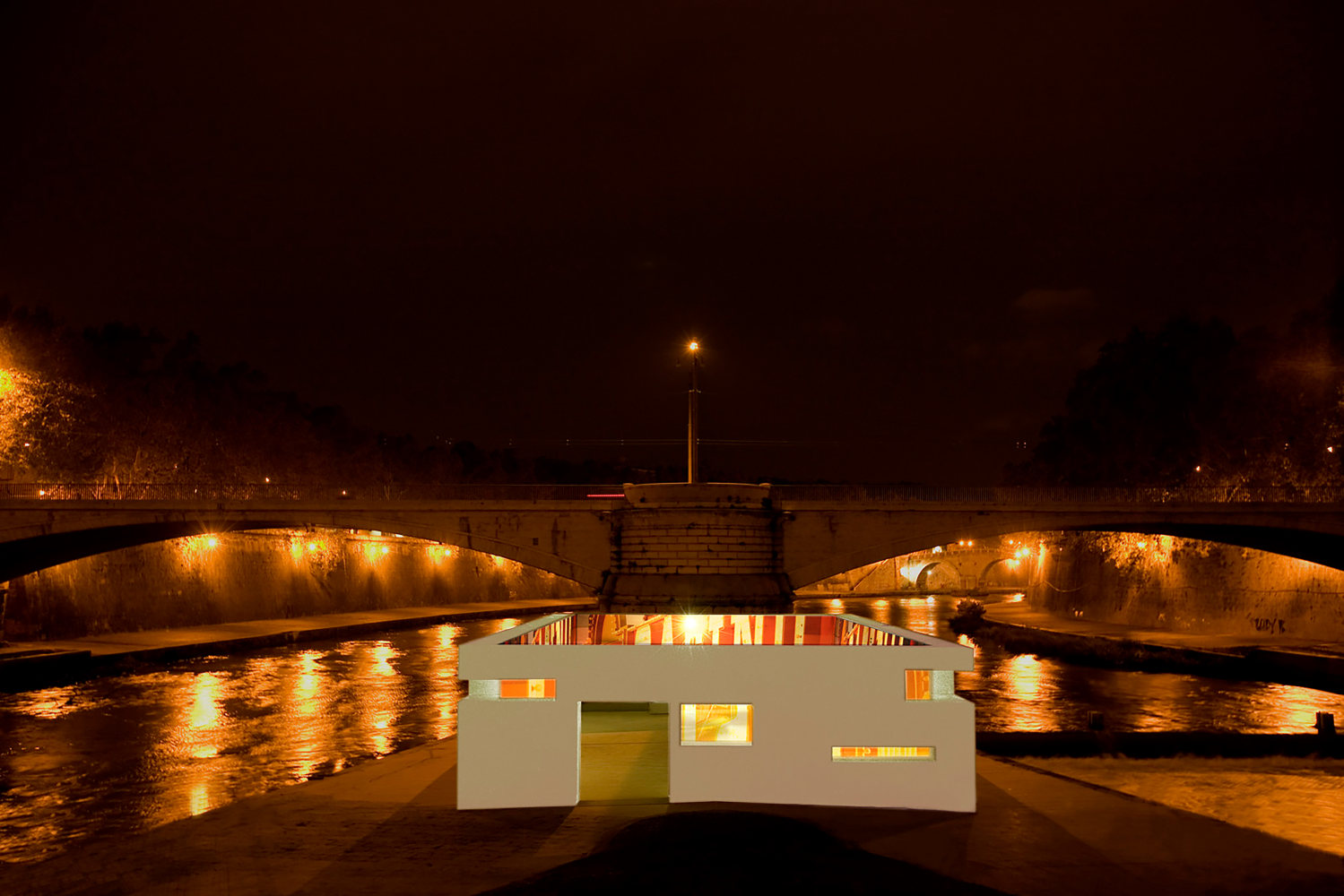 Installation view of living art installation by Doug Aitken