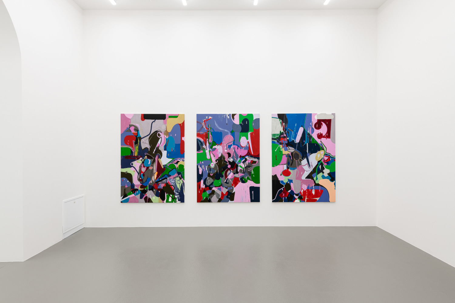 installation view of paintings and drawings by Michael Williams