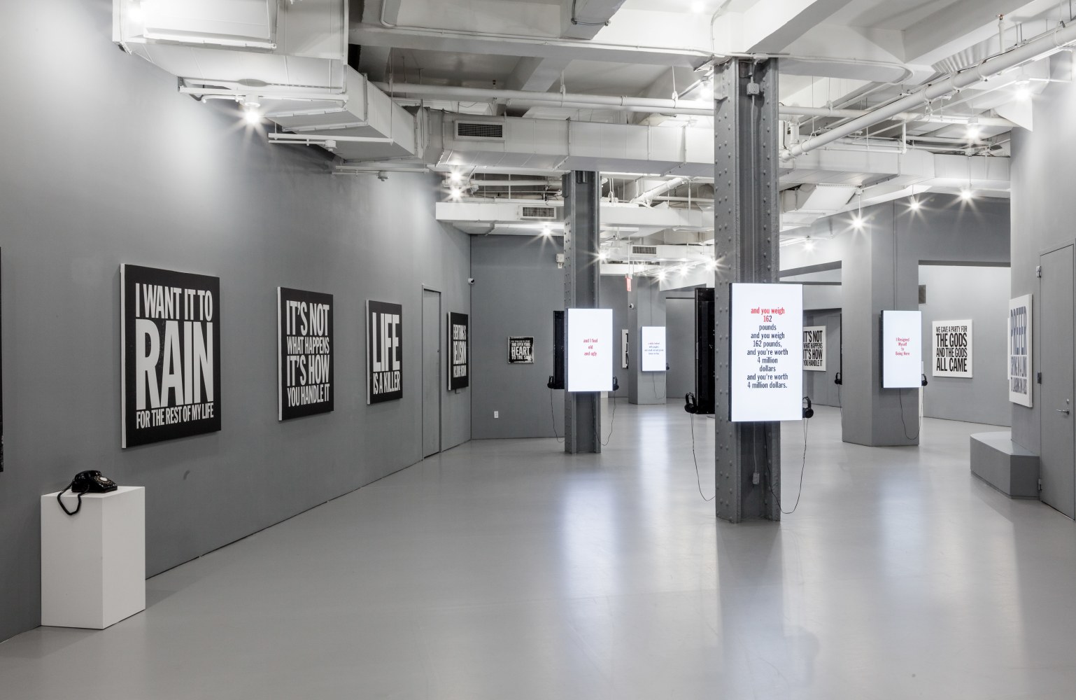 Installation view of works by John Giorno