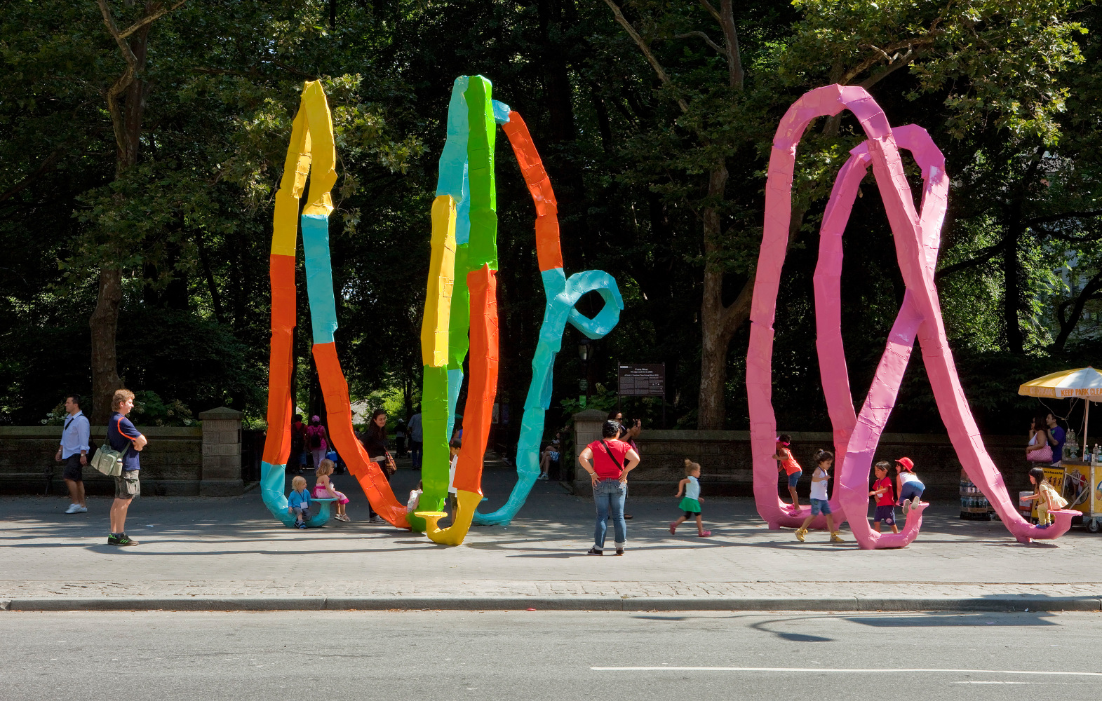 Installation view of sculptures by Franz West
