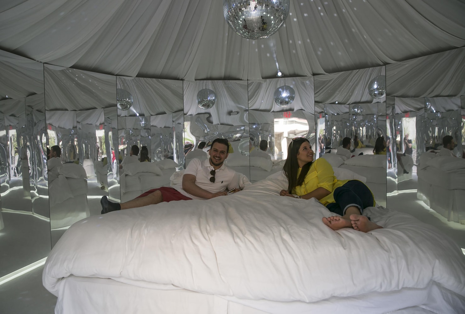 Installation view of living art installation by Doug Aitken