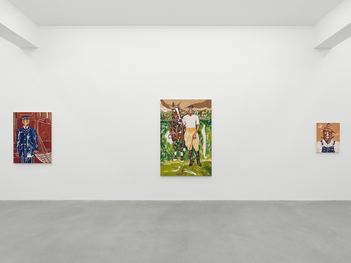 Installation view of paintings by Chase Hall