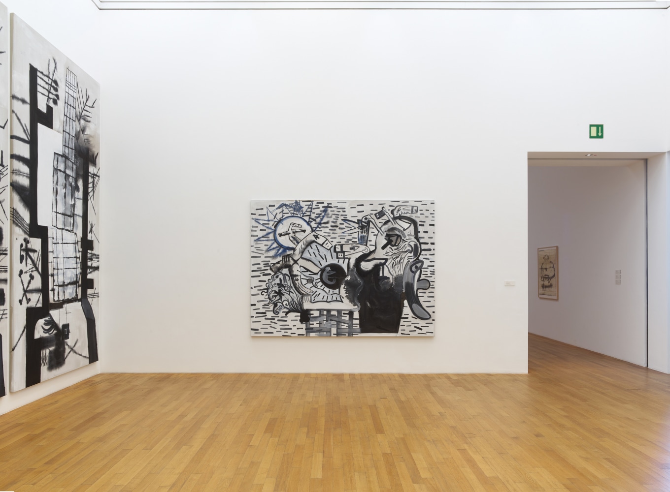 Installation view of paintings by Tobias Pils