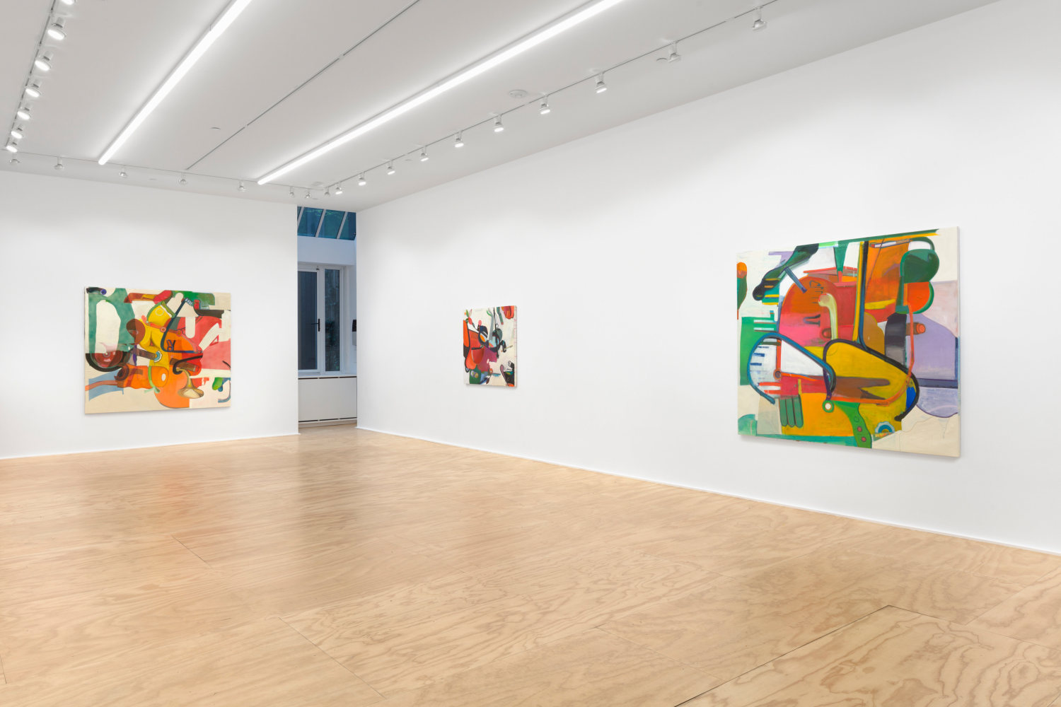 Installation view of paintings by Alex Hubbard