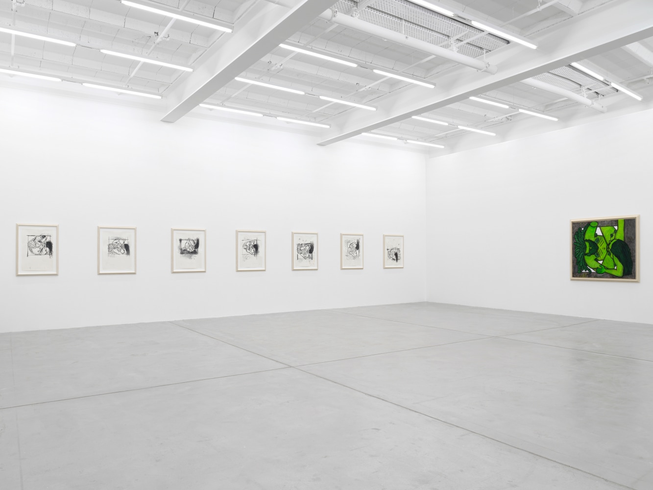 Installation view, Carroll Dunham,&amp;nbsp;Qualiascope Paintings and&amp;nbsp;Related&amp;nbsp;Drawings, Galerie Eva Presenhuber, Maag Areal, Zurich, 2021&amp;ndash;2022