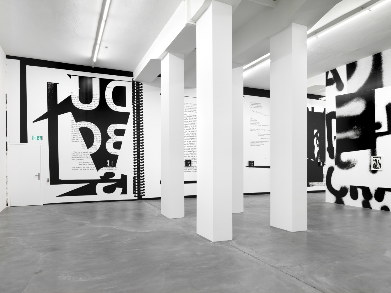 Installation view of Adam Pendleton wall-based works