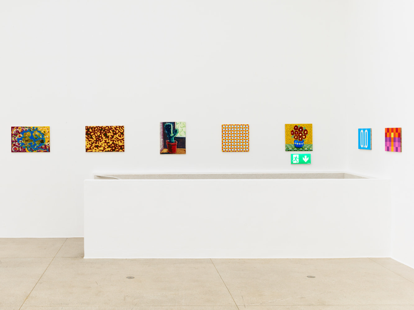 installation view of works by Jean-Frédéric Schnyder