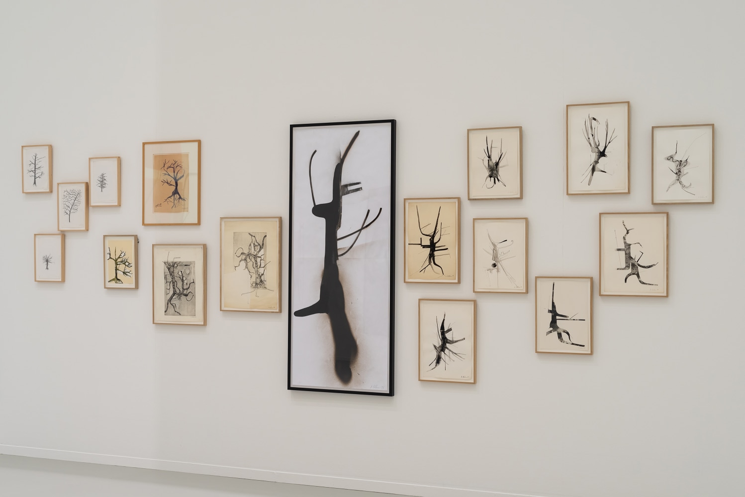 Installation view of paintings by Albert Oehlen and Carroll Dunham