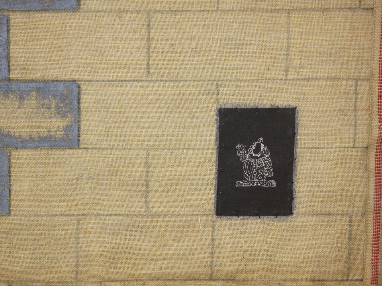 Installation view of Ugo Rondinone brick wall paintings exhibition