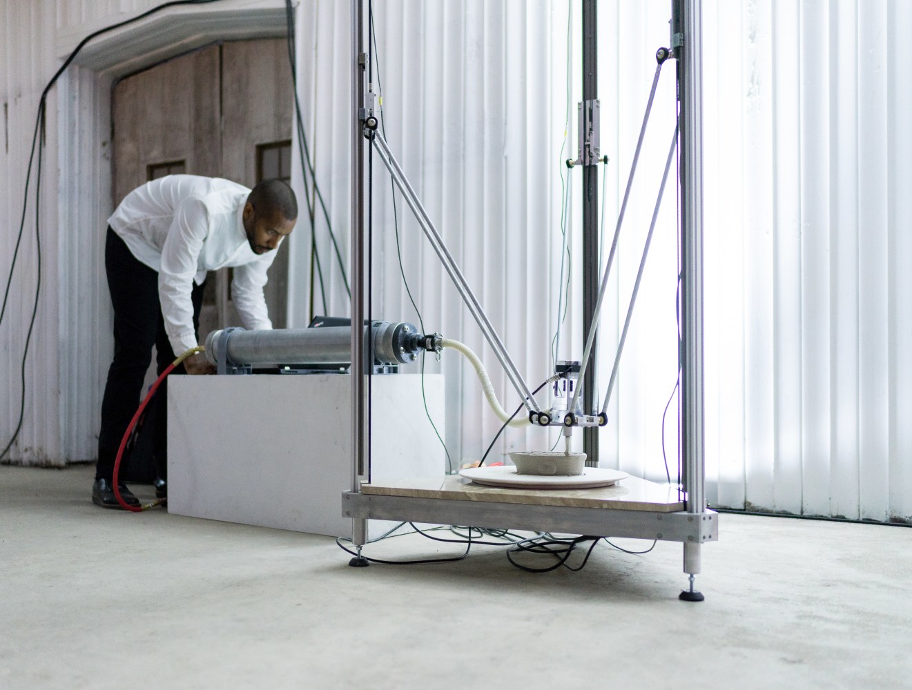 Installation view of sculptures by Matthew Angelo Harrison