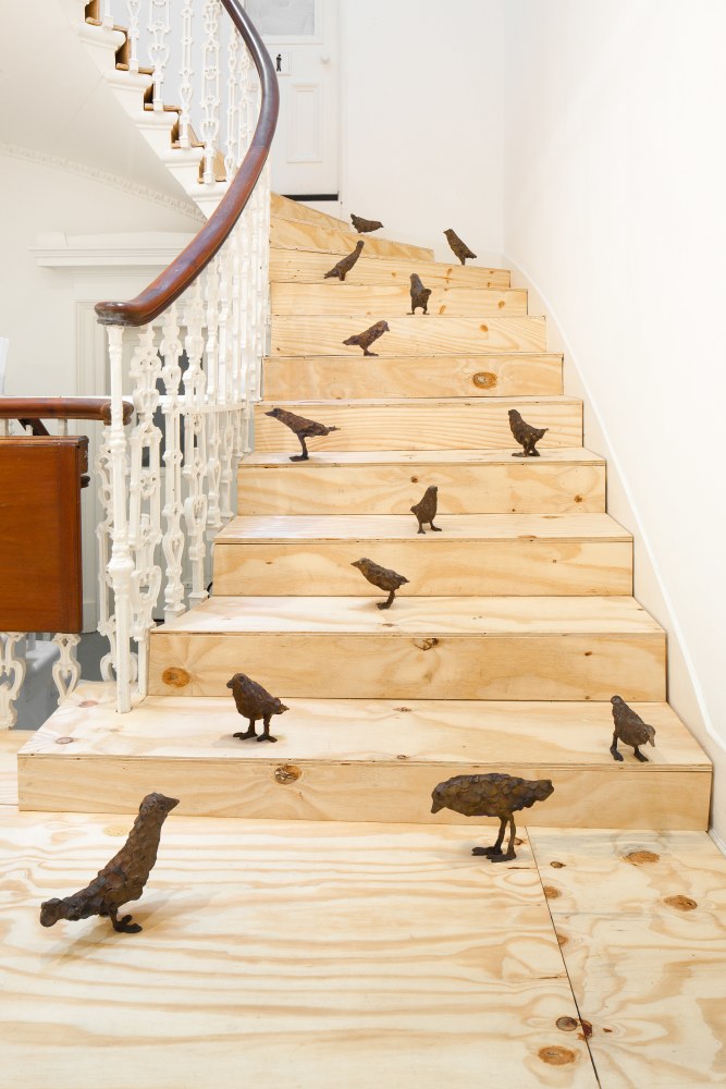 Installation view of sculptures by Ugo Rondinone