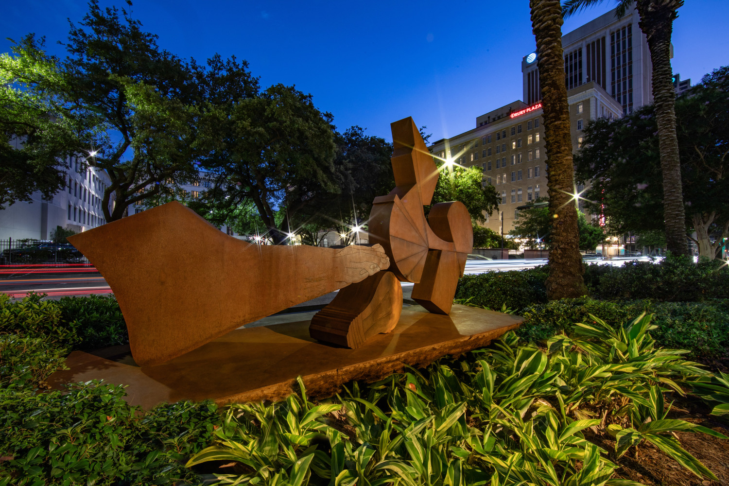 Installation views, Wyatt Kahn, Parade, Poydras Corridor Scupture Exhibition, New Orleans, 2024