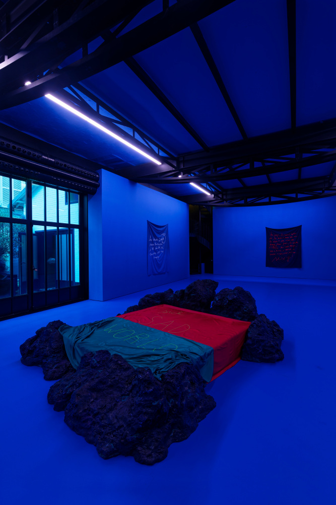 Installation view, Ugo Rondinone &amp;amp; Tarek Lakhrissi, who is afraid of red blue and yellow?, Reiffers Art Initiatives, Paris